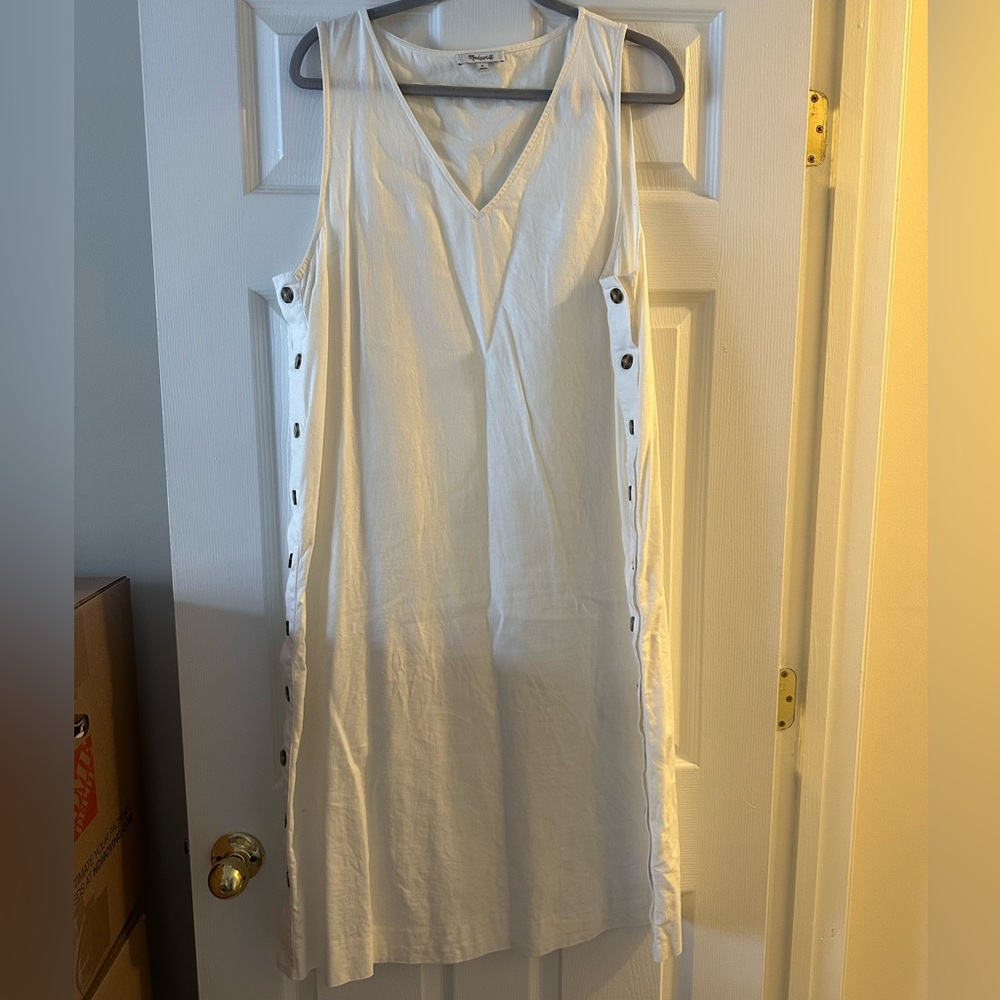 Madewell Linen dress with Side Buttons